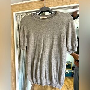 Tory Burch women’s short sleeve knit sweater - shimmer color